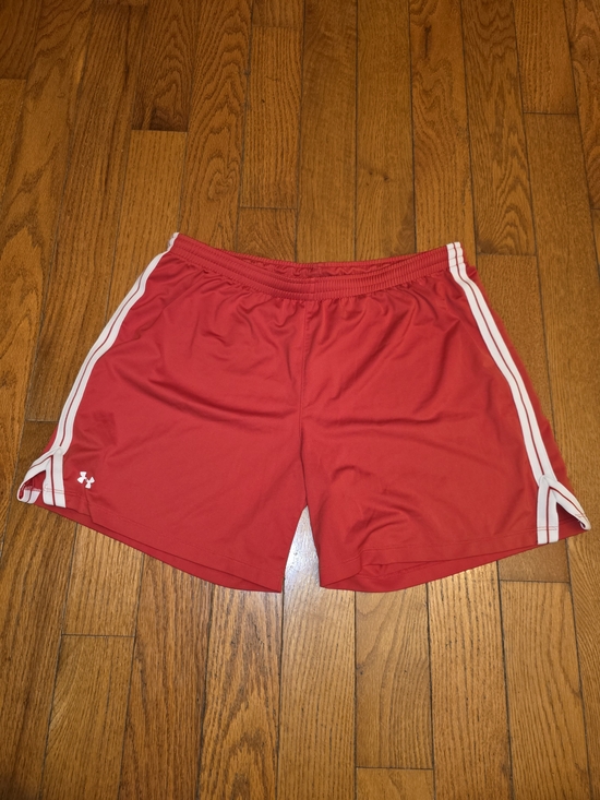 Under Armour Pants - Under Armour Red Athletic Shorts with White Stripes